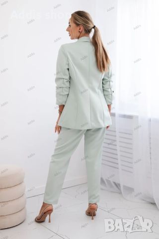 Елегантен дамски комплект сако и панталон, 3цвята , снимка 4 - Костюми - 45796114