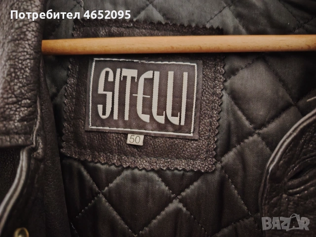 Mъжко кожено яке от естествена кожа Sitelli, снимка 4 - Якета - 53216131
