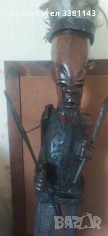 Продавам голяма масивна дървена фигура, снимка 2 - Колекции - 54234583