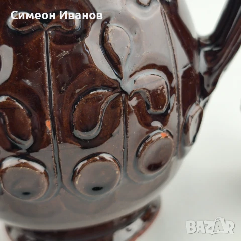 Стар керамичен сервиз за вино 5 чаши и кана #6012, снимка 6 - Други ценни предмети - 50701304