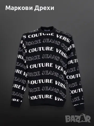 Versace Jeans Couture черен суичер с all over print, снимка 1 - Суичъри - 47455008