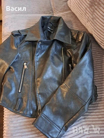 Дамско кожено яке размер S, снимка 5 - Якета - 53642462
