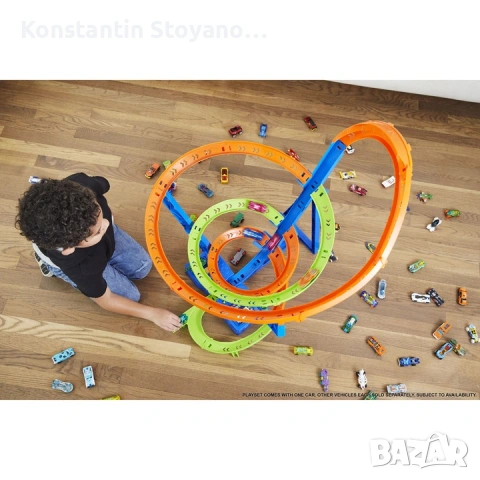 Детска писта Mattel Hot Wheels Spiral Speed Crash – без кола, снимка 7 - Коли, камиони, мотори, писти - 53040444