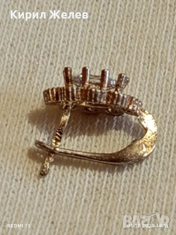 Сребърна обеца с флорален мотив и инкрустирани кристали 52438, снимка 6 - Обеци - 52691284