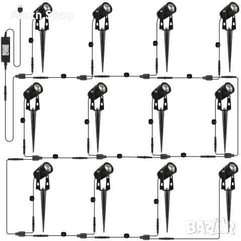 AIMHEIM Комплект от 12 градински прожектора спот LED топло бяло 3 W градинско осветление декорация , снимка 1 - Лед осветление - 46840610
