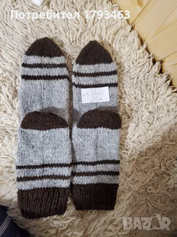 Ръчно плетени мъжки чорапи от вълна, размер 43, снимка 1