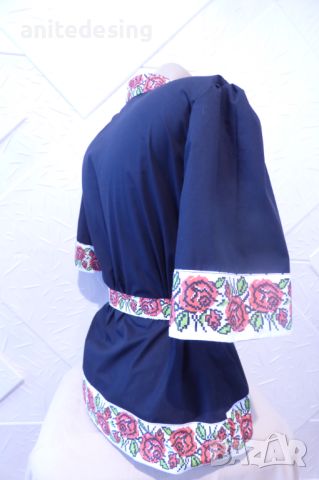Дамска риза с български етно мотиви, снимка 6 - Ризи - 46333971