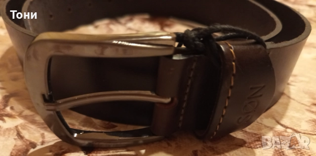 SONDAG & SONS Оригинал Нов Мъжки Колан Изцяло от Естествена Кожа с Етикет 120см., снимка 11 - Колани - 52684517