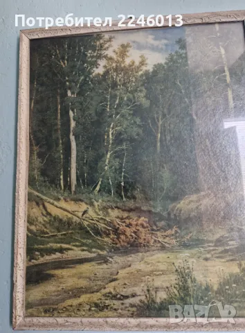 Картина репродукция-И Шишкин-"Речка в лесу", снимка 3 - Картини - 49980457