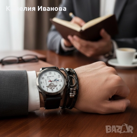 Спортен мъжки часовник Geduo и гривна в луксозна кутия, снимка 3 - Мъжки - 52087296