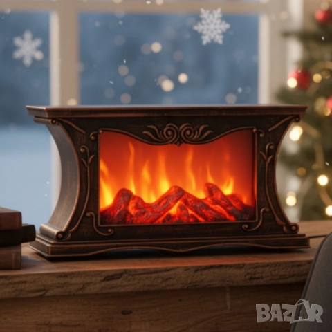 Декоративна LED камина с реалистичен ефект на пламък и жарава, снимка 2 - Други - 52567922