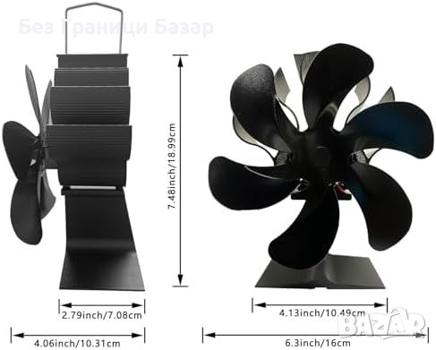 Нов Енергоспестяващ Вентилатор за Печка на дърва камина Тих Ефективен, снимка 2 - Други стоки за дома - 46552833