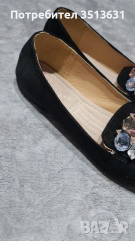 Дамски обувки мокасини с кристали