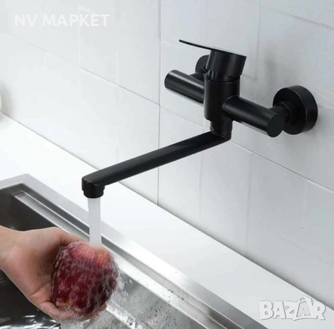 Смесител, въртащ се на 360 градуса,черен мат, снимка 2 - Други стоки за дома - 53837233