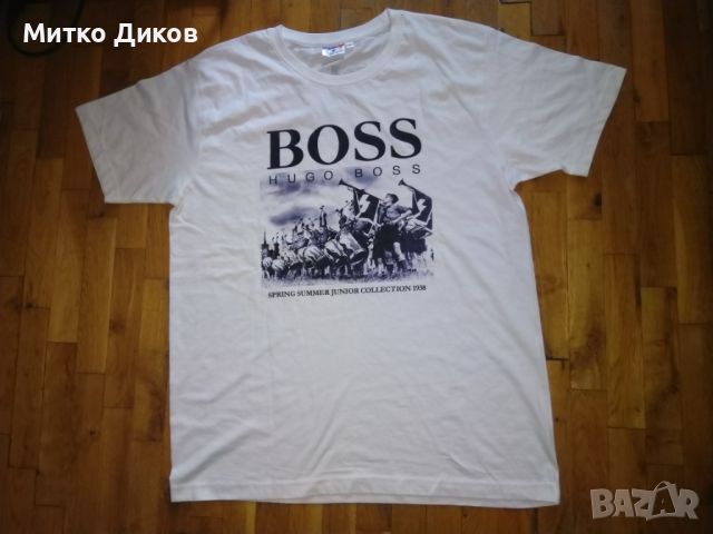 Hugo Boss Promostars тениска с надписи размер Л, снимка 1 - Тениски - 45734962