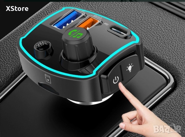 FM предавател и бързо зарядно за кола с USB-C и USB-A бързо захранване, снимка 5 - Аксесоари и консумативи - 52483018