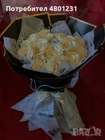 Букет от сатенени рози, снимка 2 - Други услуги - 54240801