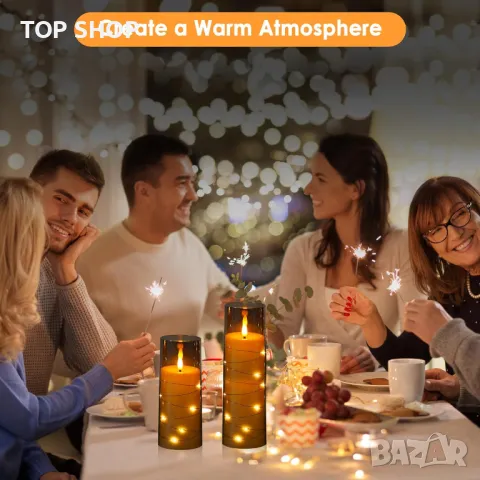 Szycdkj 5 бр. Безпламъчни LED свещи, работещи с батерии, с дистанционно управление, за декор, сиво, снимка 5 - Декорация за дома - 49333235