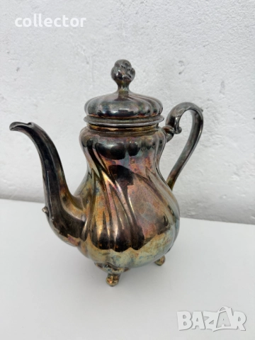 Порцеланов чайник със сребърно фолио -  Carl Magnus Hutschenreuther №7602, снимка 2 - Антикварни и старинни предмети - 52366762