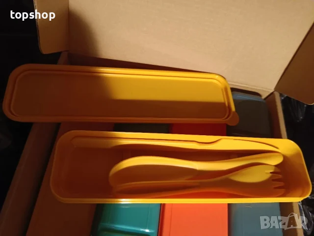 НОВИ комплект дебели пластмасови прибори за многократна употреба в кутийки, 8 комплекта. Включва..., снимка 7 - Прибори за хранене, готвене и сервиране - 50495036