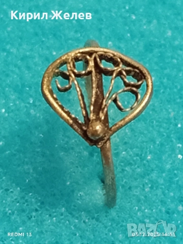 Старинен ажурен сребърен пръстен градско ретро бижу 52437, снимка 2 - Пръстени - 52640572