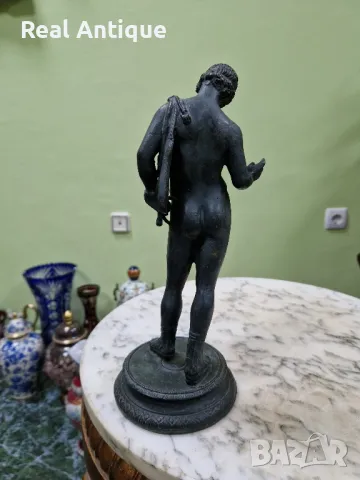 Стара страхотна антикварна френска бронзова фигура статуетка , снимка 6 - Антикварни и старинни предмети - 49729905