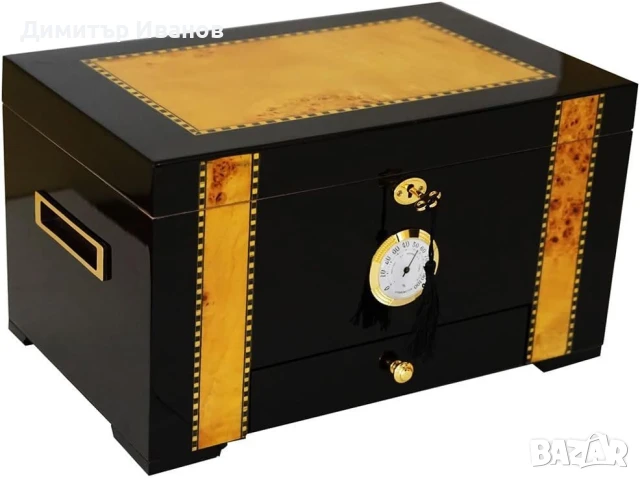 Кедров хумидор за 80-100 пури със хидрометър и овлажнител, снимка 9 - Други - 50996842