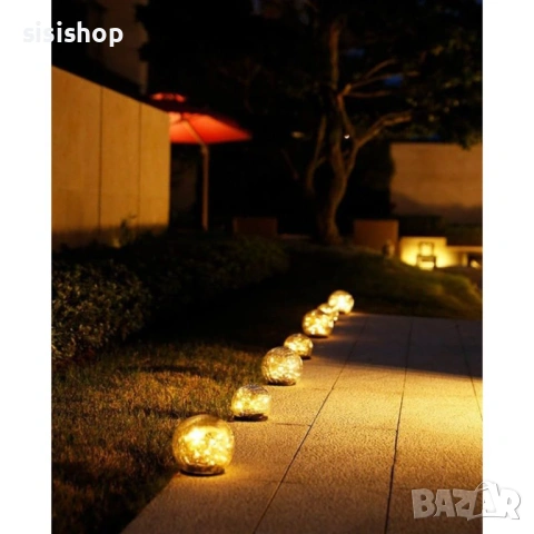 Водоустойчива декоративна лампа „Кристална топка“ за външно осветление 4472, снимка 7 - Соларни лампи - 53977635