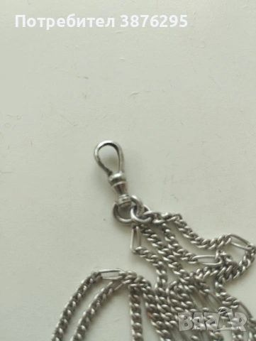Сребърна верижка за джобен часовник , снимка 2 - Джобни - 53756108