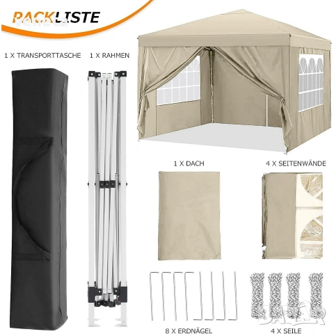 COBIZI Canopy 10x10 Pop Up Canopy Водоустойчива Tent Изскачаща палатка с прави крака, снимка 4 - Палатки - 53249382