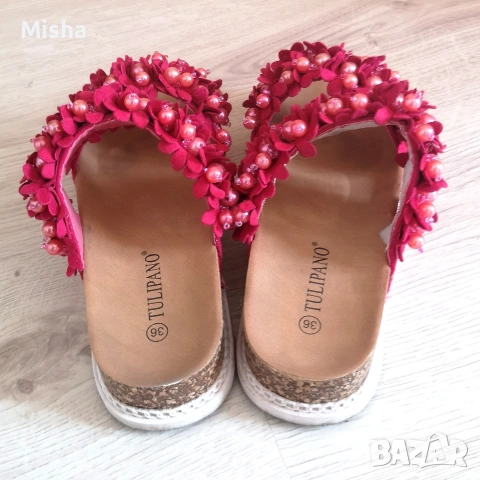 Красив комплект чанта H&M и Чехли 36 номер в цвят фуксия, снимка 6 - Други - 53855316