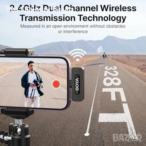Нов BOYA BY-V1 Микрофон 48kHz Безжичен за YouTube Instagram видео влог, снимка 3 - Микрофони - 50555520