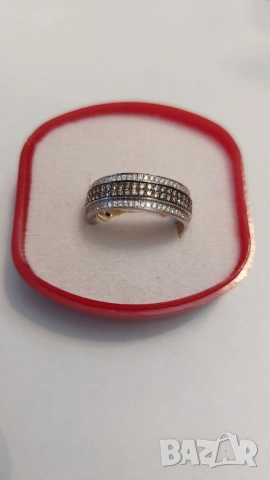 Златен пръстен с брилянти, снимка 3 - Пръстени - 53177232