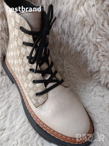 Дамски боти от естествена кожа,с цип и ластични връзки,код 66/135, снимка 7 - Дамски боти - 51776138