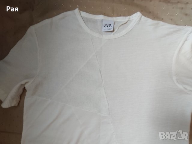Бяла блуза zara с къс ръкав , снимка 5 - Блузи - 46365296