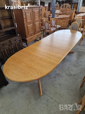 Масивна Трапезна Разтегателна Маса-внос от Германия!, снимка 7 - Маси - 49916776