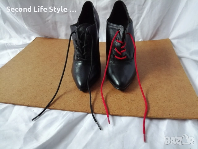 №36 Pleaser дамски обувки естествена кожа - висок ток, черен цвят, снимка 7 - Дамски елегантни обувки - 53139691