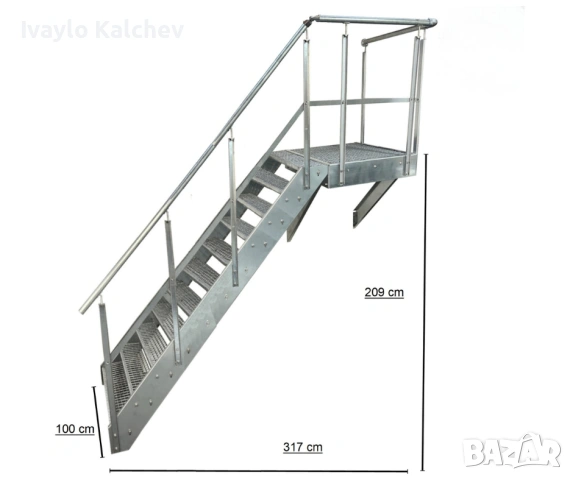 Външни метални стълби | Поцинковани | С или без парапет | Готови за монтаж, снимка 4 - Други - 54124162