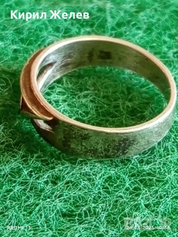 Стилен сребърен пръстен майсторска ръчна изработка 45559, снимка 4 - Пръстени - 53981590
