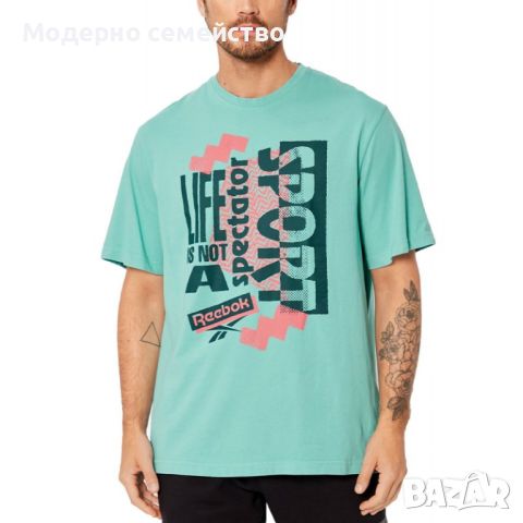 Мъжка тениска reebok graphic series spectator sport vibe tee blue, снимка 1 - Тениски - 46755695