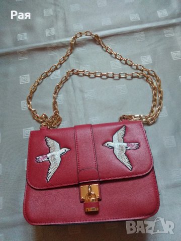 Червена чанта Stradivarius, снимка 2 - Чанти - 50686315