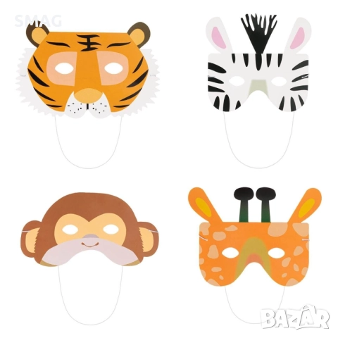 Хелоуин / Halloween хартиени маски животни 8 бр._1206912