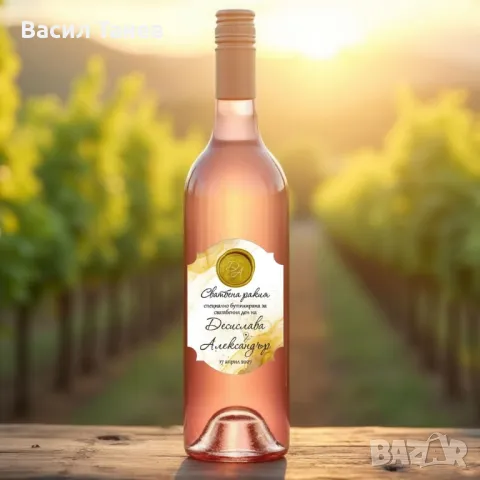 Етикети за сватбена ракия, вино, снимка 17 - Сватбени аксесоари - 49479450