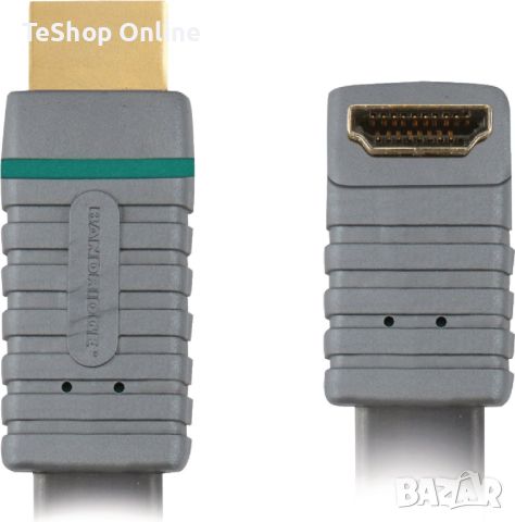 HDMI 1.4 High Speed ​​​​с Ethernet кабел под ъгъл надолу Bandridge 0.5 m, снимка 4 - Приемници и антени - 46396316