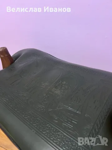 Египетско столче с перфектна кожа. Отлично състояние., снимка 6 - Антикварни и старинни предмети - 49807961