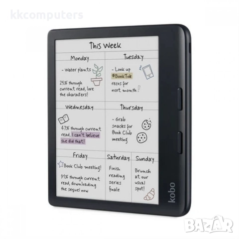 Kobo Libra Colour Четец за е-книги - 7" цветен E-Ink дисплей, 32GB, водоустойчив, черен