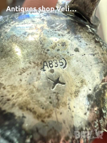 Стар сребърен комплект за сол и пипер №7941, снимка 5 - Антикварни и старинни предмети - 53810337