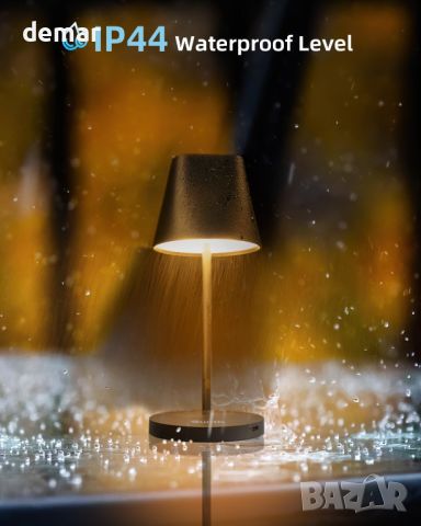 Quntis Акумулаторна безжична настолна LED лампа с възможност за димиране с докосване, черна, снимка 4 - Настолни лампи - 46459832