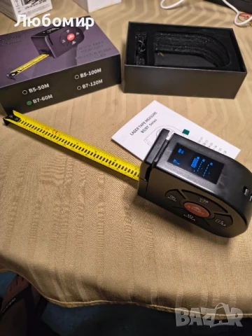 Лазерна ролетка 3 в 1, лазерен измервател на разстояние 196 фута/60 м, цифрова ролетка 16 фута , снимка 6 - Измервателни инструменти - 51221383