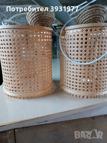 ратанови абажури , снимка 4 - Лампи за таван - 53670998